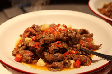 chinese food hunan chili spicy beef