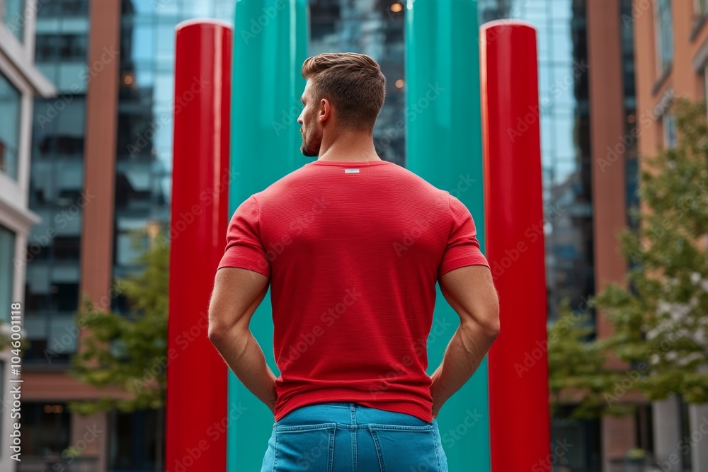 Poster a person standing tall in the face of rejection, showing resilience, strength, and a strong sense of