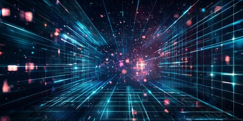 Fototapeta premium A mesmerizing digital tunnel representing advanced technology and innovation.