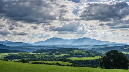 Fototapeta premium landscape with mountains and clouds