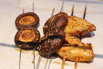 shitake chicken wings grilled bbq barbecue chinese food