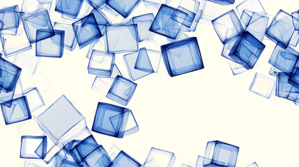 Floating Translucent Cubes Create a Dynamic Background Inspired by Cutting-Edge Technology Themes