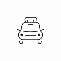 taxi front view icon sign vector