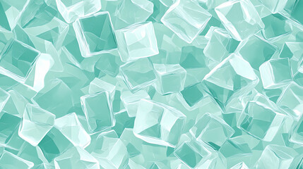 Modern Technology Background Featuring Shimmering Glass Cubes in a Turquoise Color Scheme