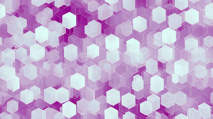 Abstract Tech Background With Translucent Cubes in a Soft Purple and White Gradient