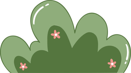 Simple Green Grass Element. Garden bushes isolated vector design on white background