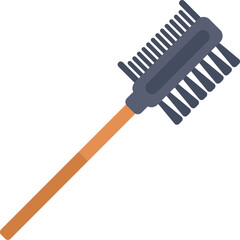 Double sided brush for pet grooming with short and long bristles lying diagonally on white background