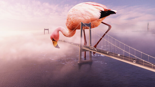 flamingo in the water