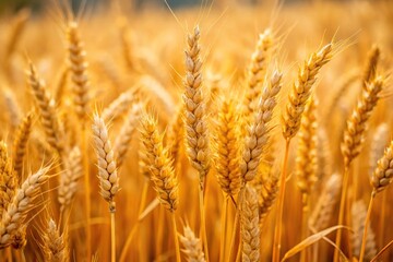 Fototapeta premium Spikelets of wheat in front of a blurred background