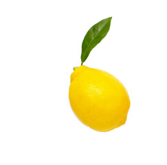 yellow lemon citrus fresh food isolated background nature vitamins