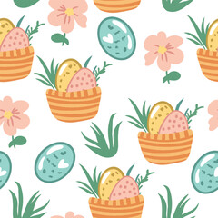 Easter pattern. Seamless Easter vector pattern for decoration