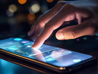 Hand Tapping on Mobile Phone