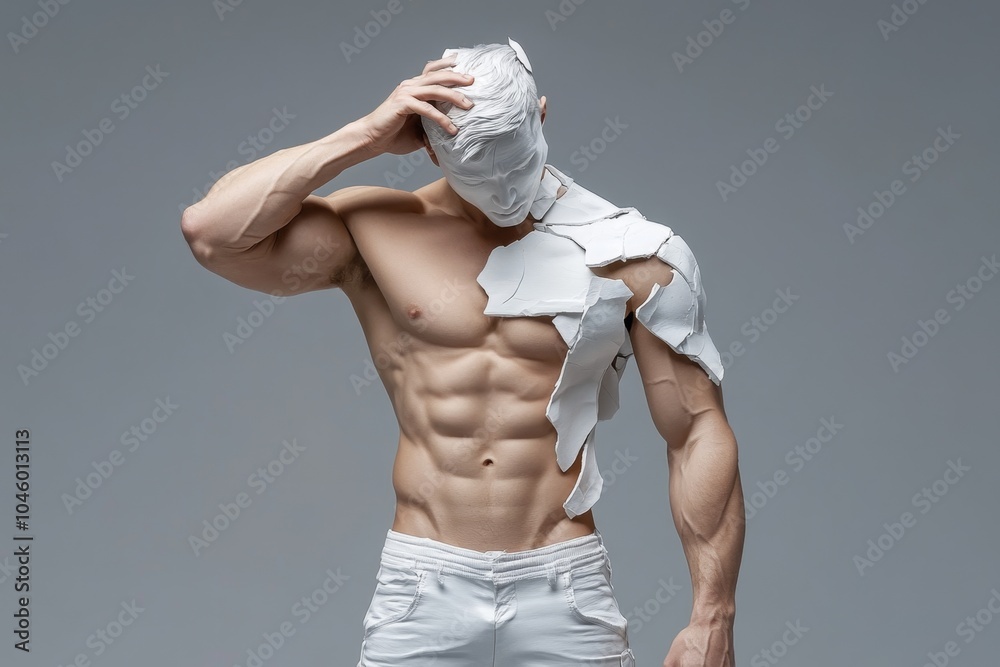 Aufkleber minimalist design of a strong, upright figure, with clean lines representing strength and self-respe