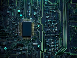 electronic circuit board whit chip processor