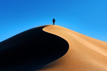 Minimalist outline of a person running toward the horizon, symbolizing the endless opportunities of living each day fully