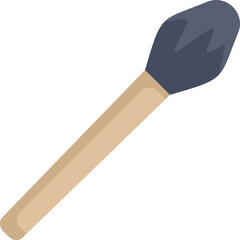Small makeup brush with wooden handle for applying eyeshadow, isolated on a white background