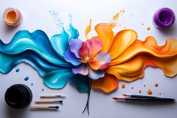 Watercolor depiction of a wilted flower blooming again, symbolizing the renewal and lessons learned from hardship and loss