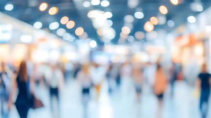 Background of an expo with blurred individuals