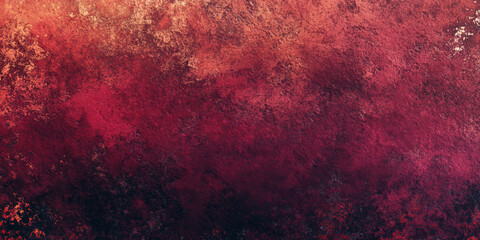Abstract background featuring a rough red texture with a gentle gradient fading from vibrant crimson to dark maroon. Introduce subtle grainy and metallic effects for added dimension