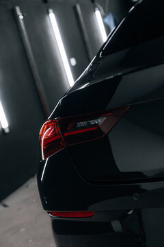 Photo of a Mercedes CLA 2024 in detailing studio. They show details of the car from the outside and inside. The photo is suitable for use in marketing materials, advertisements or press articles.