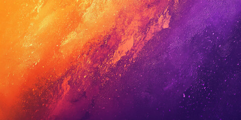Rich orange and purple grainy gradient abstract background, featuring noise texture for a dynamic poster header or backdrop design with bold hues