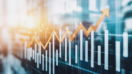 charts and graphs with statistics to innovation analyze business potential and forecast future development of companies growth.
