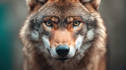 Obraz premium A close-up of a wolf with intense, piercing eyes that evoke a sense of power and wildness, capturing the essence of untamed nature and raw emotion.