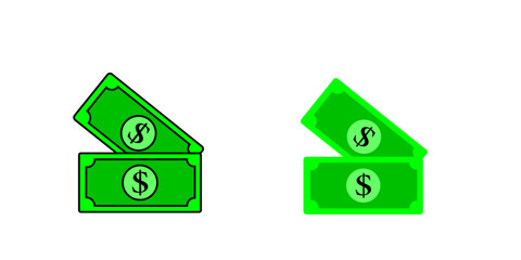 Vector dollar illustration. Isolated money flat design. Currency dollar bill symbol. Business financial illustration concept. Exchange dollar