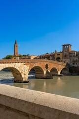Fototapeta premium Ponte Pietra bridge, Verona, Veneto, Italy