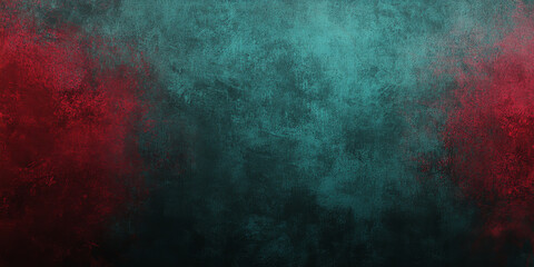 Fototapeta premium Abstract grainy gradient background, crimson teal color shape, black backdrop, noisy texture, dark banner poster header design with rich crimson transitioning into deep teal
