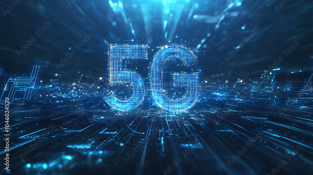 Poster 5G wireless network high speed internet cloud computing or connect diagram technology Data storage service synchronize online financial Connectivity global smart city