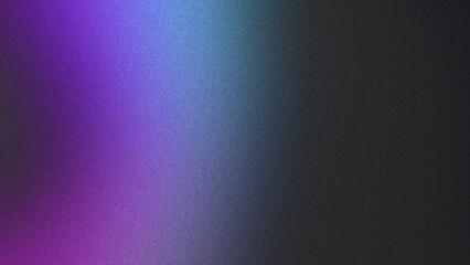 Flowing shapes in purples and blues stand against a grey background that fades from dark to light, with a subtle grainy texture and noise effects, perfect for modern web banners or poster layouts.