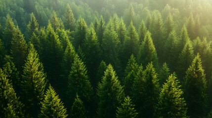 Obraz premium Forest restoration project absorbing CO2 to 