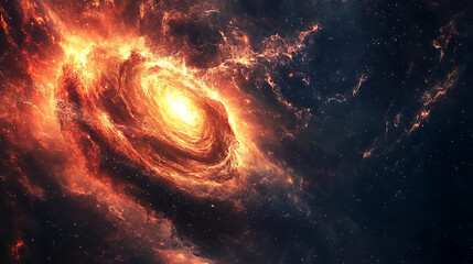 Cosmic voyage celestial dance of space scene with swirling galaxy nebula and distant planet power and energy of swirling galaxies and dark matter in space glowing star fantastic background