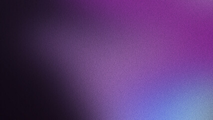 Abstract wavy patterns in purple and blue tones rest on a gradient grey background, from dark to light, accented by grainy textures and noise effects, making it suitable for web and poster designs.