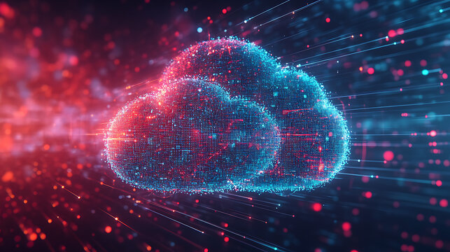 Cloud computing transfer big data on internet futuristic digital technology 