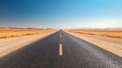 Empty asphalt road Adventure road in desert