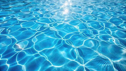 Obraz premium Tranquil azure water glistens under sunlight, gentle ripples caressing the surface, evoking serene vibes and a sense of peace in this tranquil oasis.