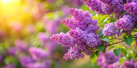 Obraz premium Spring blooming lilac tree in garden