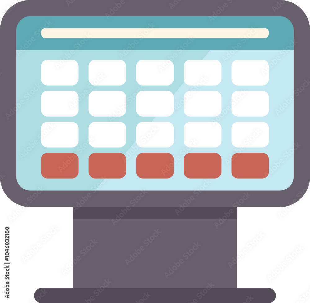 Poster digital calendar application displaying selected dates for appointment scheduling and event planning