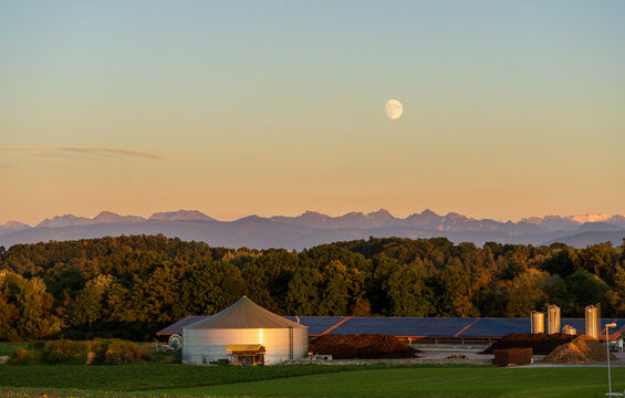 Tranquil Moonset at Estavayer le Lac, Switzerland