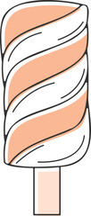 Peach and white swirl popsicle for Halloween treats Vector