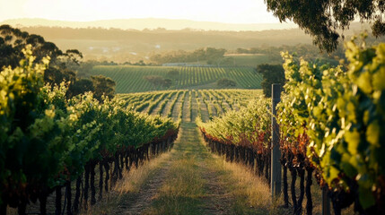 Fototapeta premium Vineyards in a lush countryside
