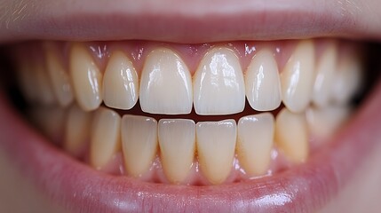 Visual progression of teeth whitening in time-lapse format, showing multiple treatment sessions from initial yellowing to final bright white, Photorealistic, Smooth Transitions