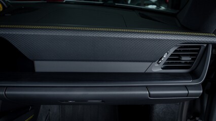 Black dashboard in a car