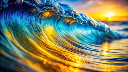 wave pattern with blue and yellow stripe