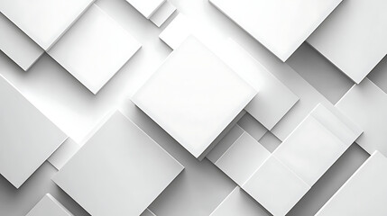 Fototapeta premium Modern white and light grey square overlapped pattern on background with shadow white background Minimal geometric white light background abstract design Elegant white and grey Background 