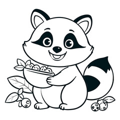 Naklejka premium Squirrel in the forest coloring page Bold & easy