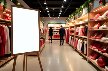 mockup of advertising billboard or banner in lingerie store