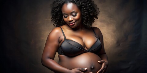 a pregnant ebony woman